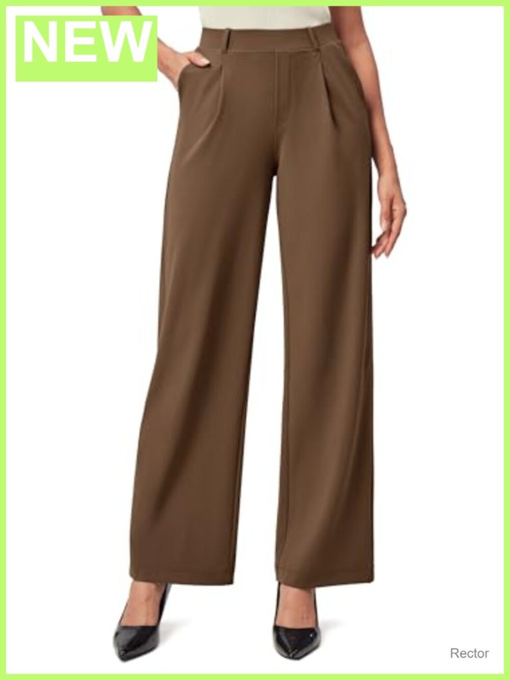 Wide Leg Stretchy Pull On Dress Pants Business Casual Work